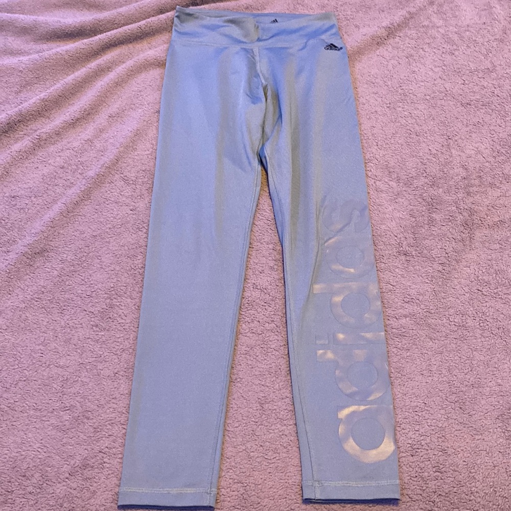 Adidas blue/green leggings. Like new. Size small.